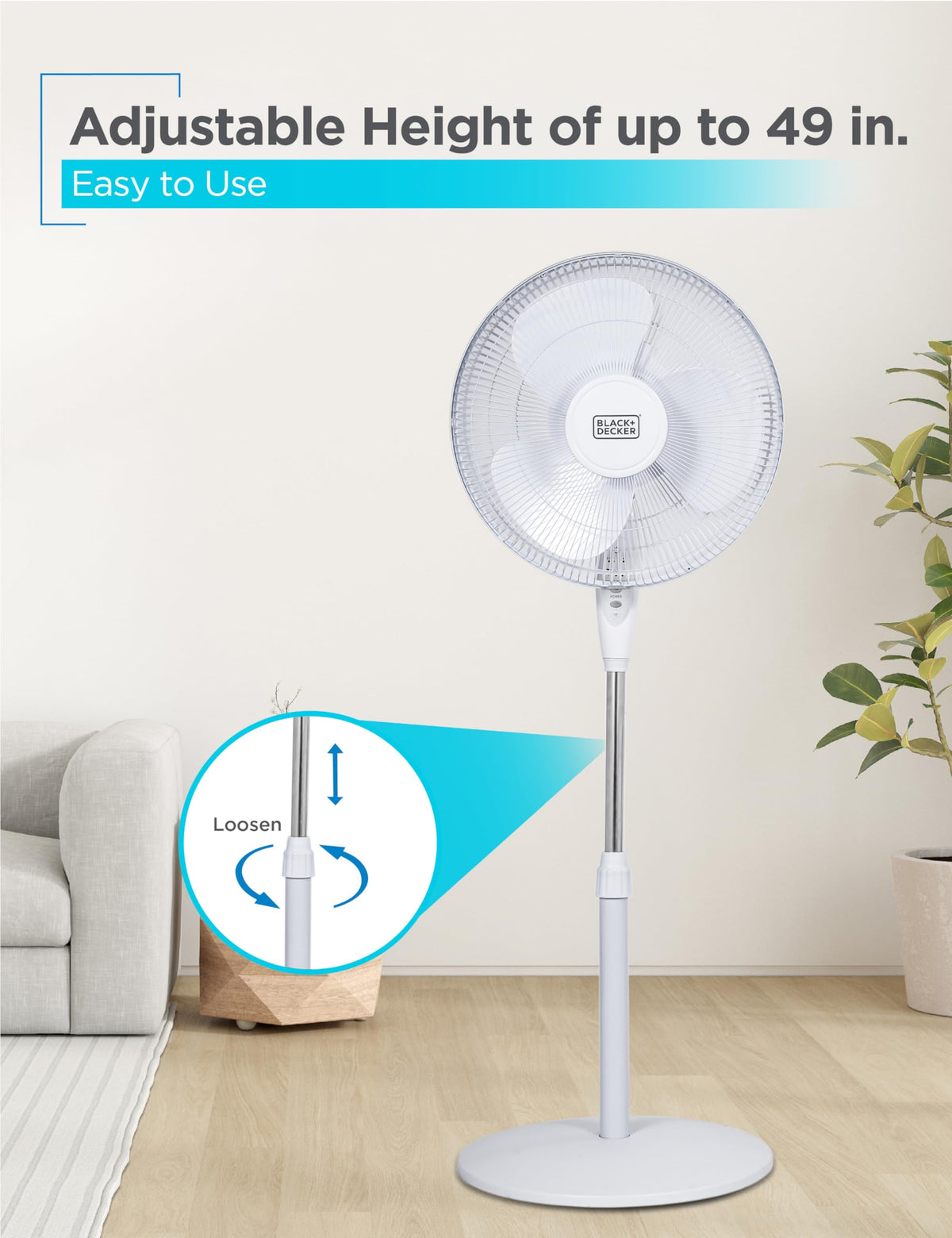 16" Oscillating Pedestal Fan with Remote I1307