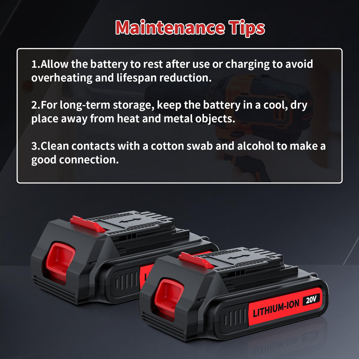 2 Pack 4.0Ah 20V Lithium Battery M4469