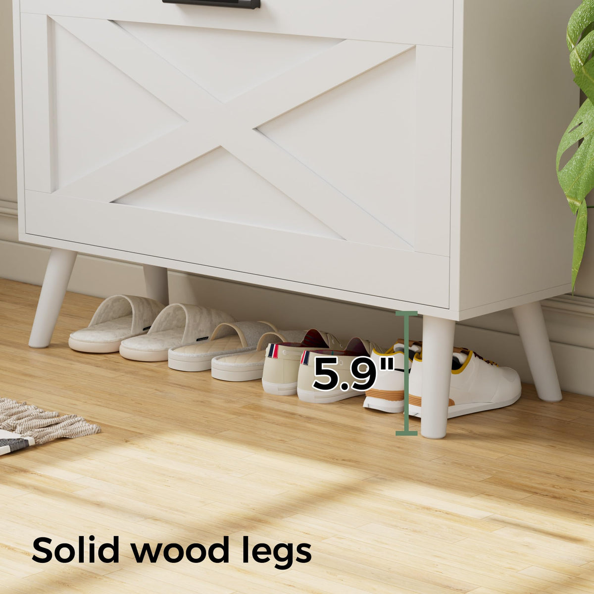 Farmhouse Shoe Storage Cabinet with Flip Drawers R58141