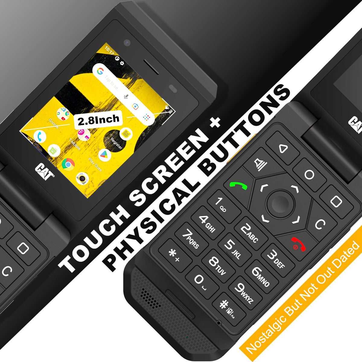 16GB 2.8" Touchscreen Rugged Android 11 IP68 Water Resistant 4G LTE Smart Flip Phone A53605