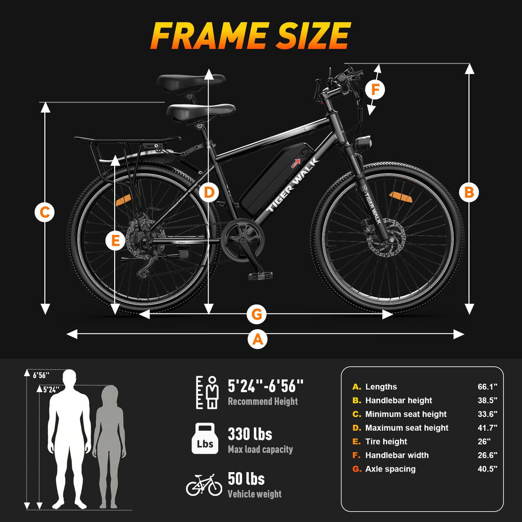 26" Electric Mountain Bike 48V 10Ah 7-Speed O326