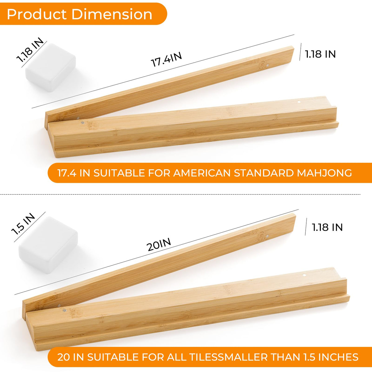 Bamboo Mahjong Racks with Magnetic Pushers U492832