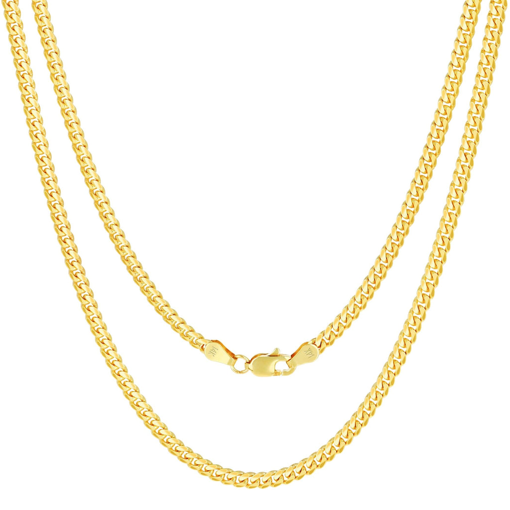 14K Yellow Gold Cuban Link Chain Necklace I4448