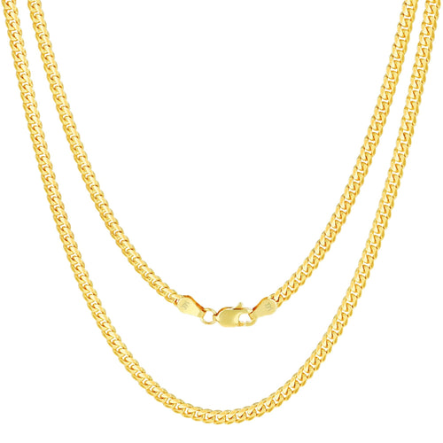 14K Yellow Gold Cuban Link Chain Necklace I4448