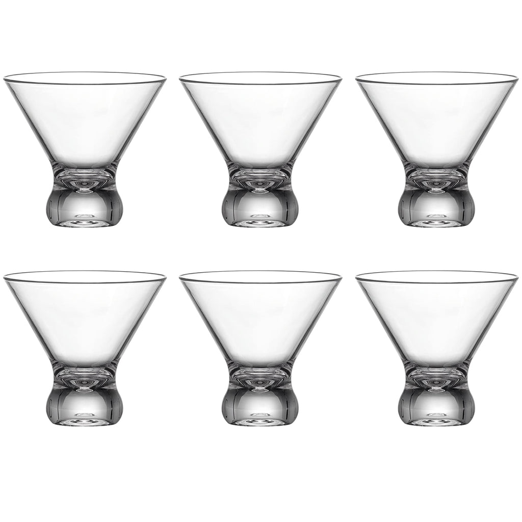 10-Ounce Plastic Stemless Martini Glasses Set of 6 N270268