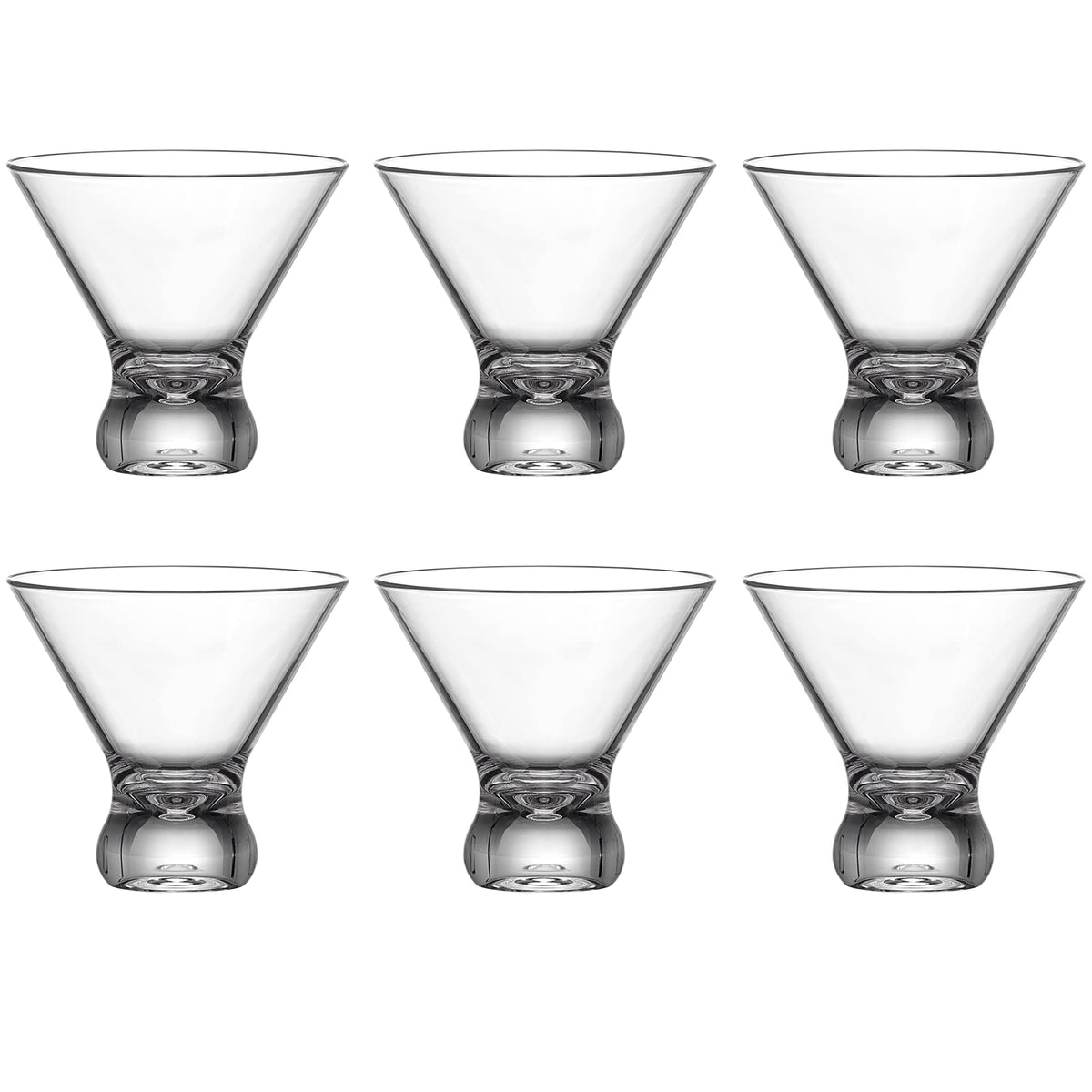 10-Ounce Plastic Stemless Martini Glasses Set of 6 N270268