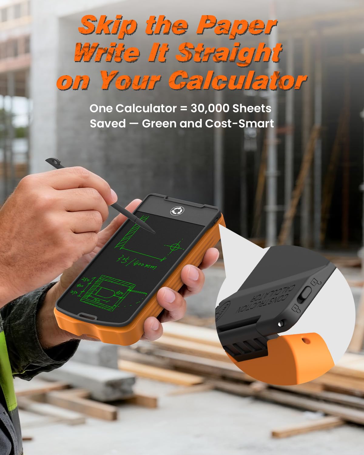 Construction Calculator with Writing Tablet Y163194
