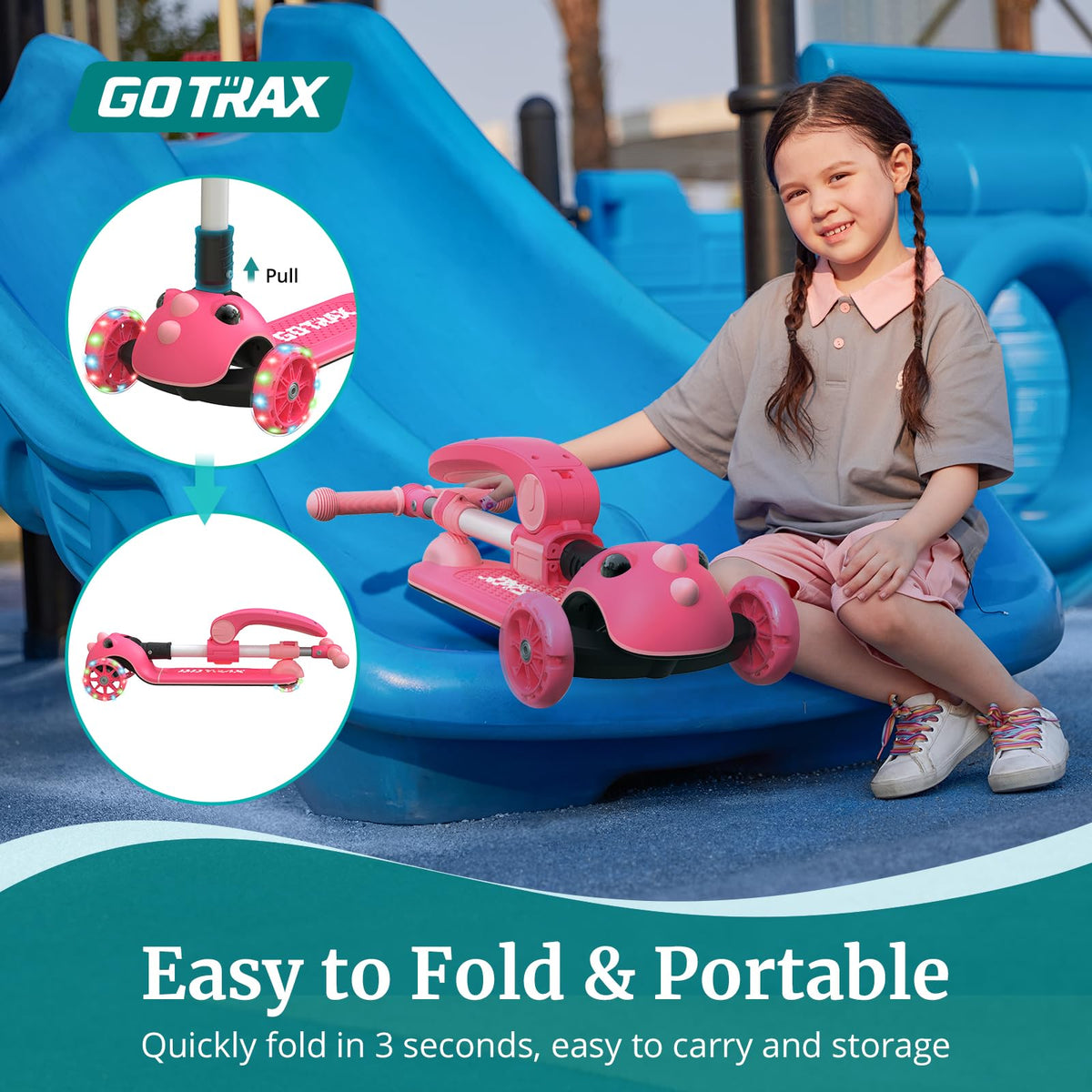 Foldable Kick Scooter with Seat N41560