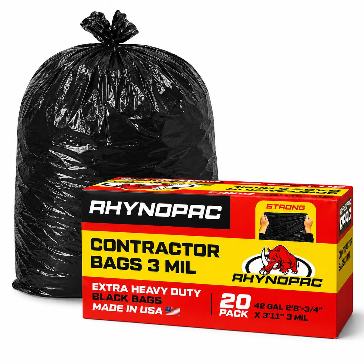 42 Gallon 3 Mil Contractor Trash Bag J43470