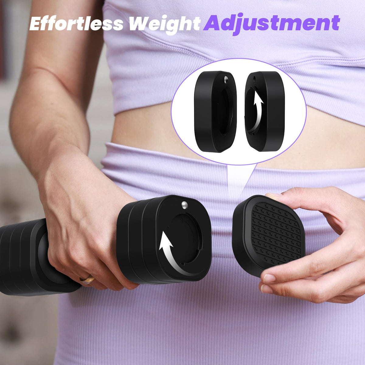 Adjustable 4 in 1 Dumbbell Set with TPU Soft Rubber Handle C7635