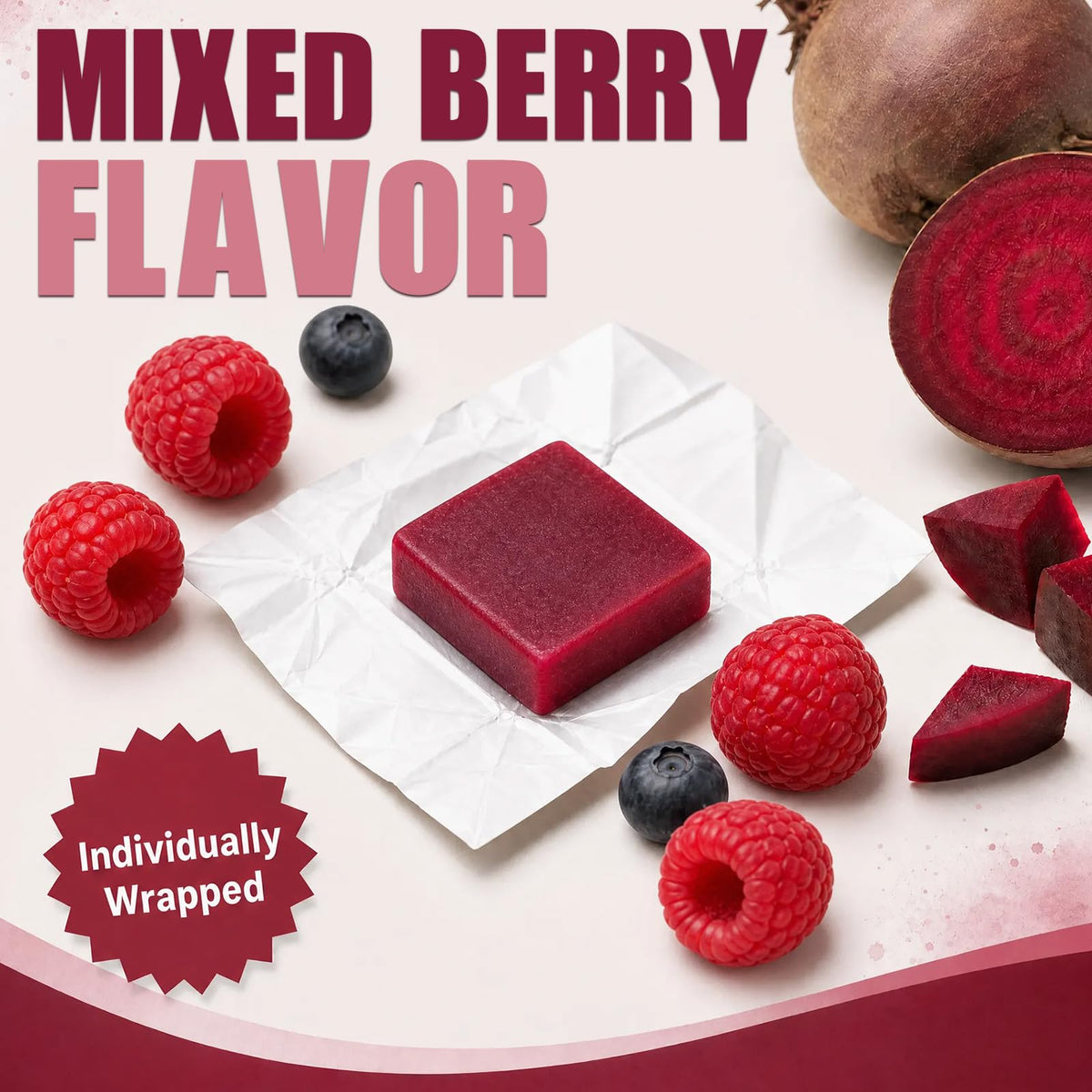 Beet Root Chews with CoQ10, Mixed Berry, 90 Ct F626