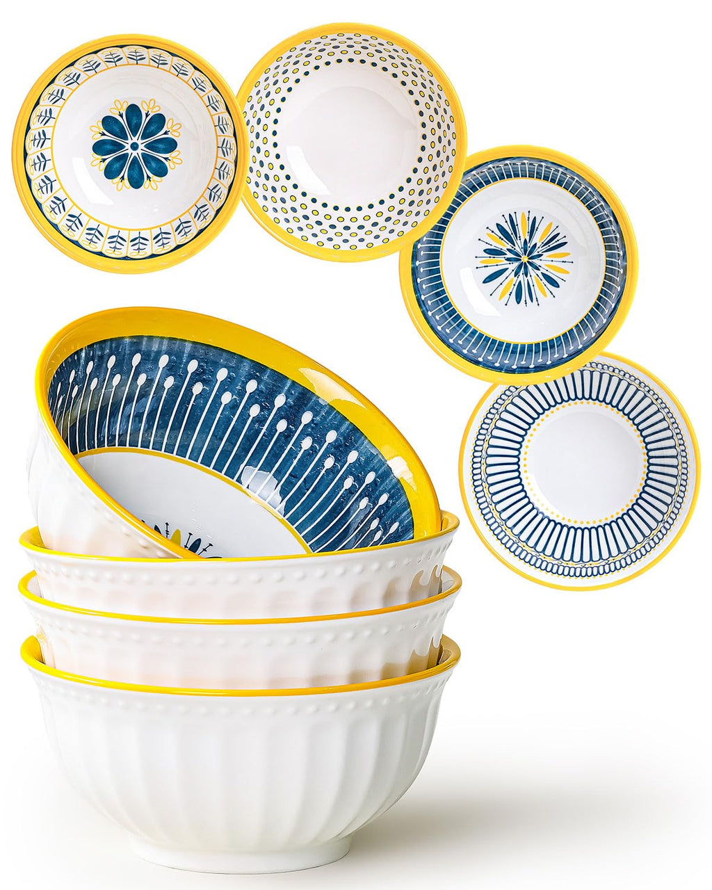 Bohemian Ceramic Bowls Set of 4 K225026