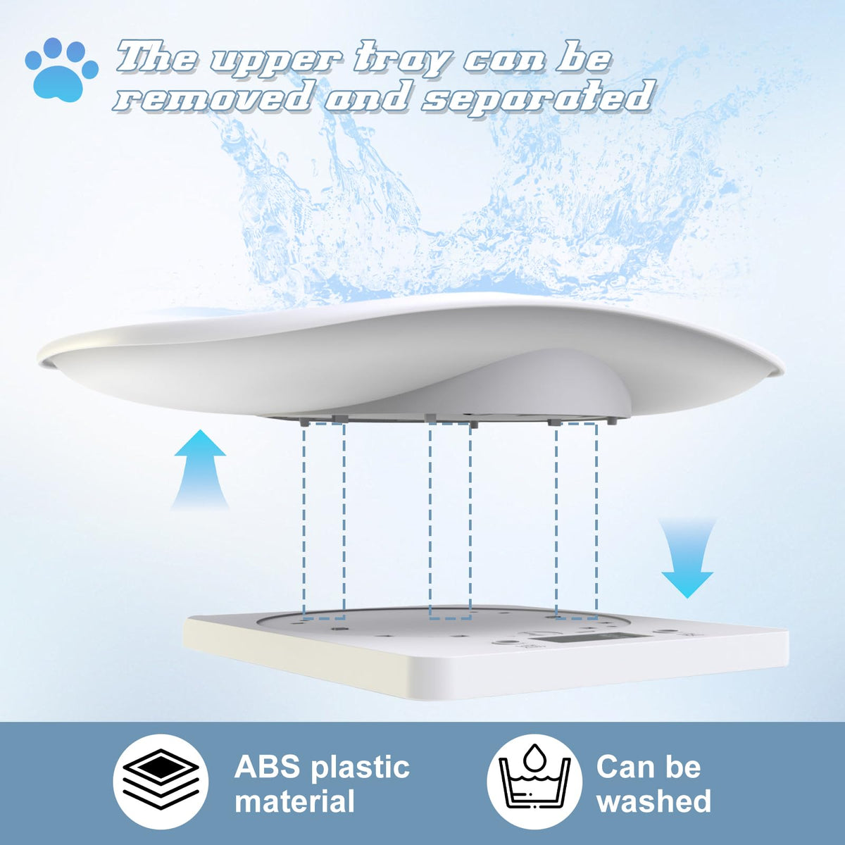 Digital Pet Scale for Small Animal, LED Display, Measures Up to 15kg, White C172662
