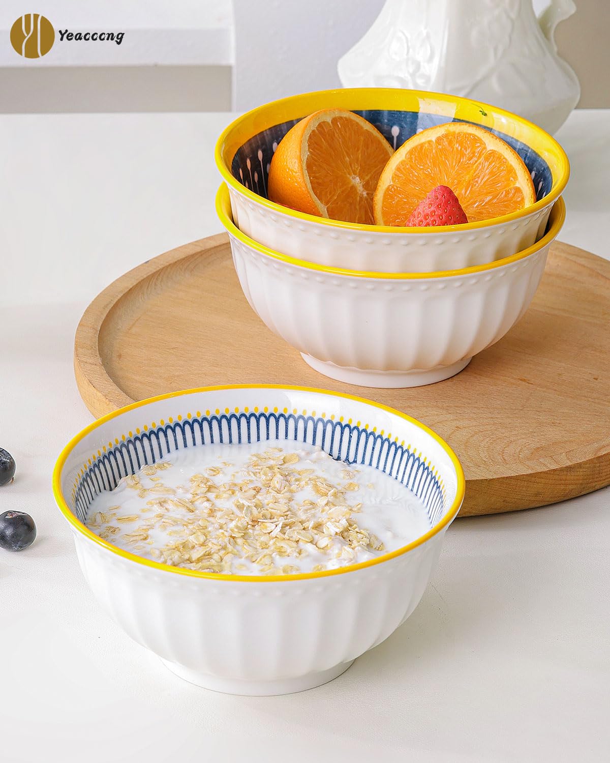 Bohemian Ceramic Bowls Set of 4 K225026
