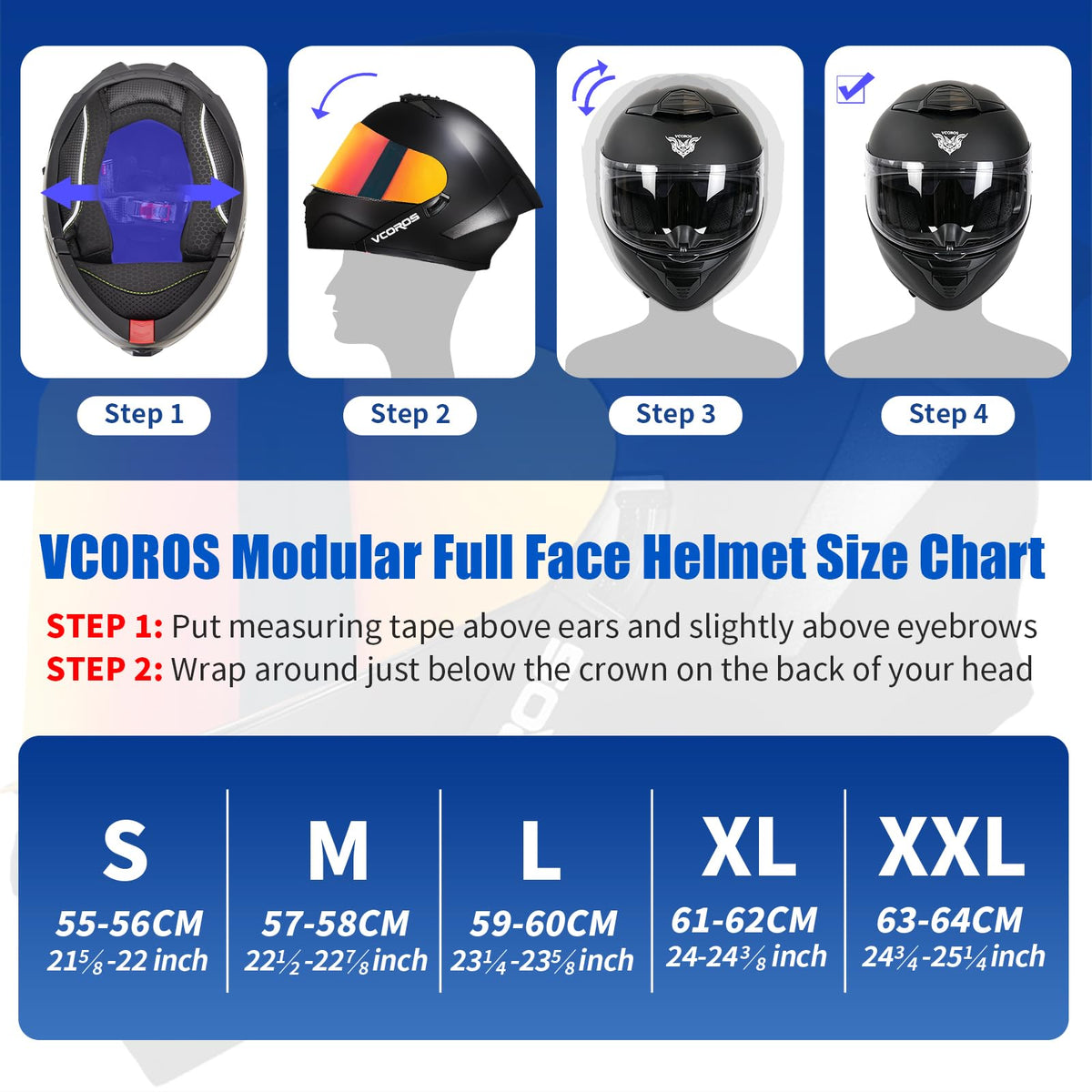 Flip Up Modular Motorcycle Helmet Dual Visor E9373