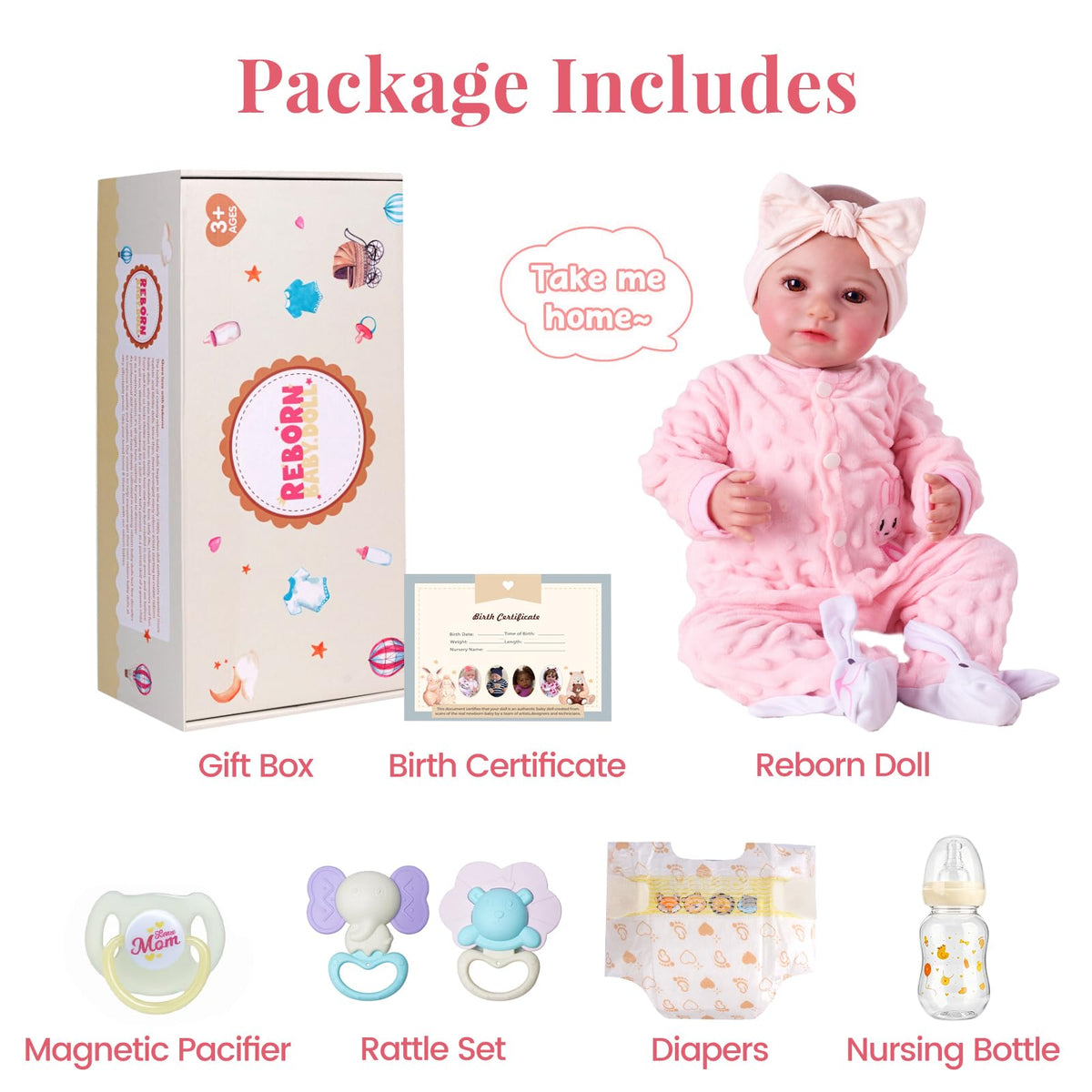 20 Inch Soft Vinyl Poseable Baby Doll H66135