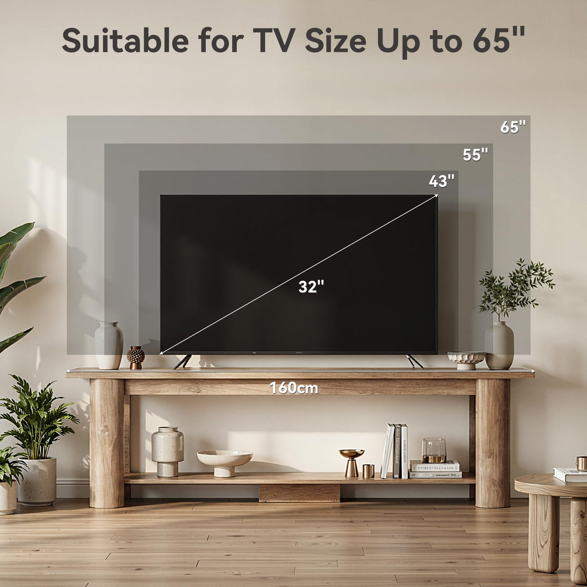 65 Inch Rustic Brown TV Stand Y5338