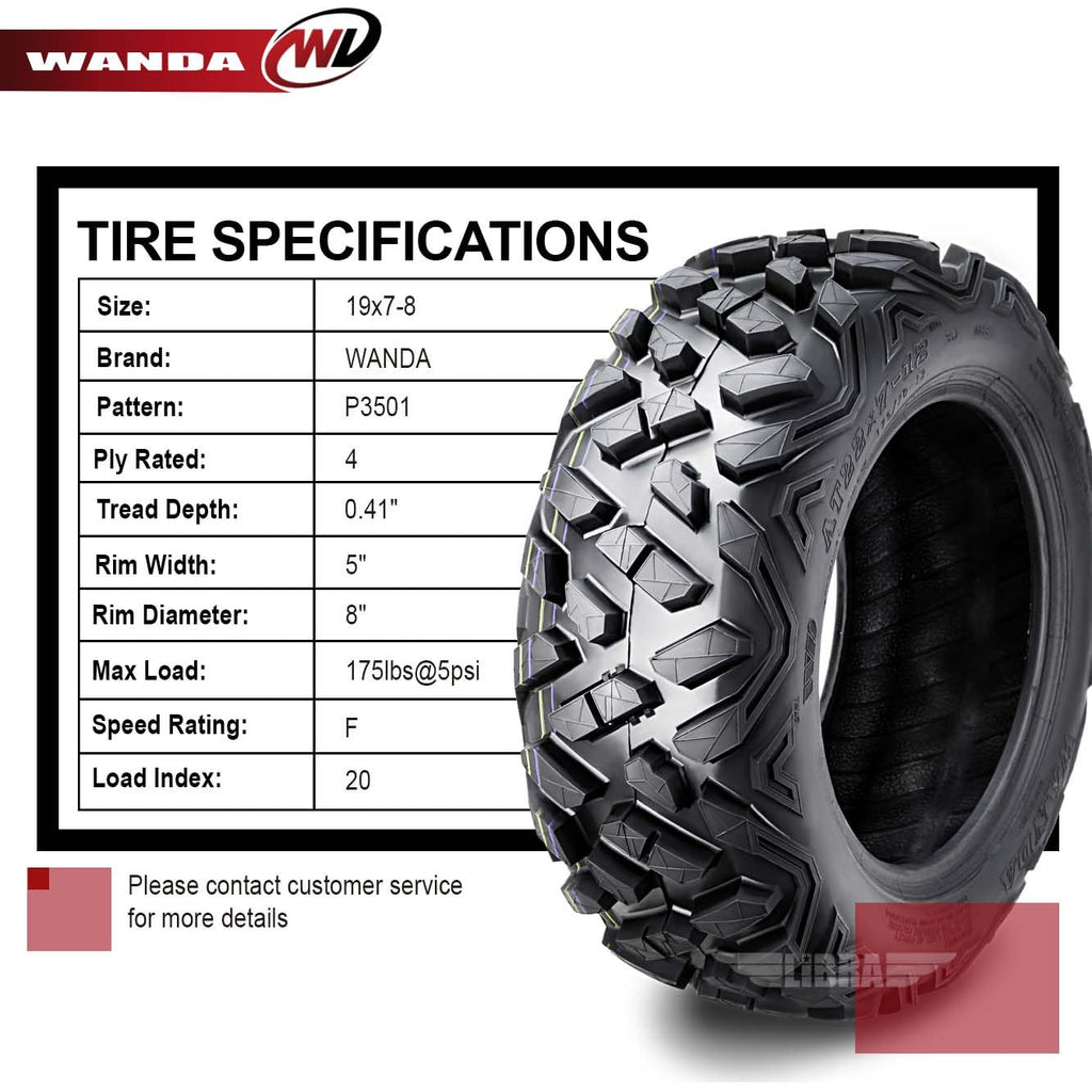 4 ATV Tires 19x7-8 G523