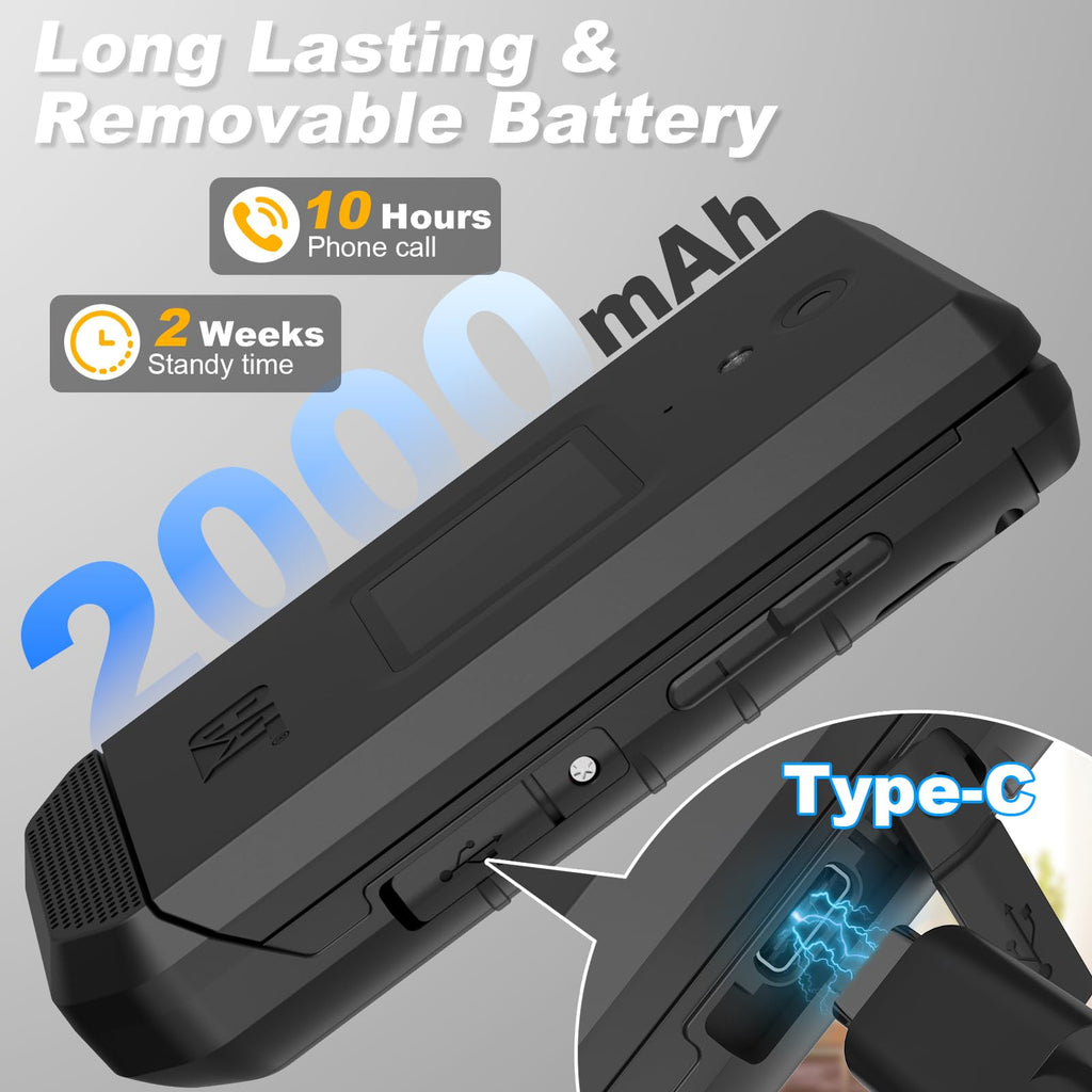 16GB 2.8" Touchscreen Rugged Android 11 IP68 Water Resistant 4G LTE Smart Flip Phone A53605
