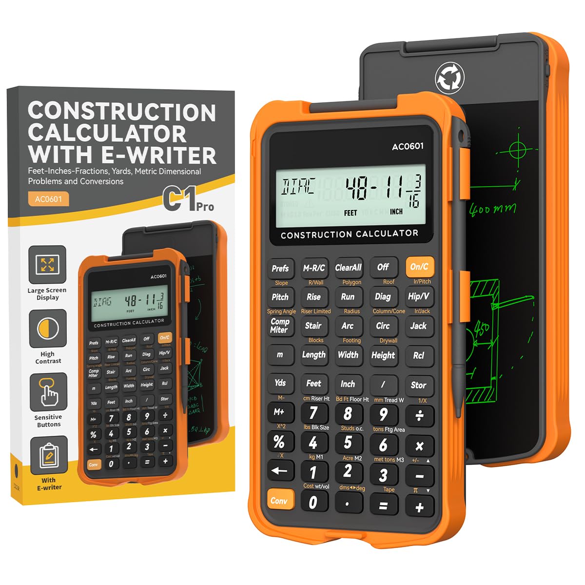 Construction Calculator with Writing Tablet Y163194