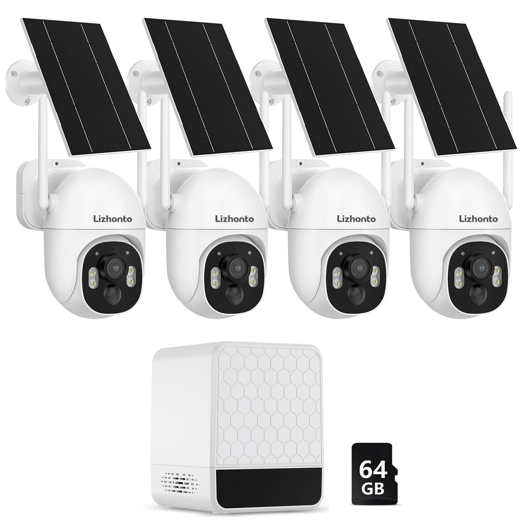 Solar Security Cameras Wireless Outdoor 4-Camera System O71230