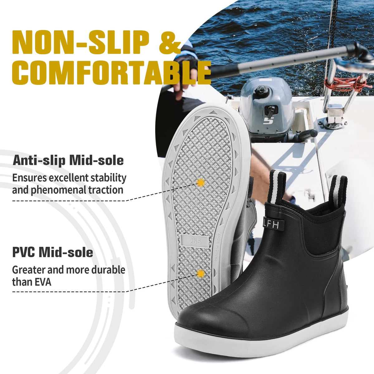 Waterproof Non-Slip Ankle Deck Boots S986148