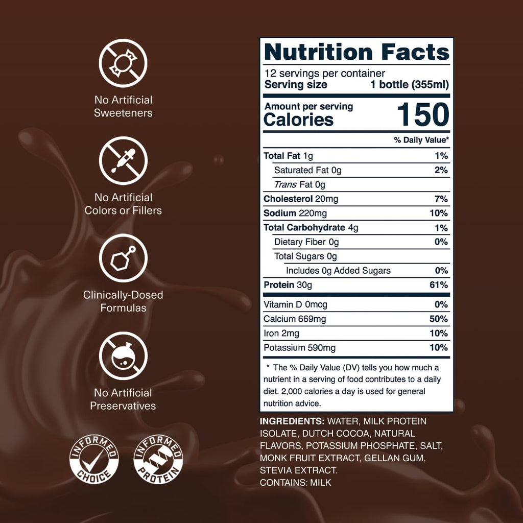 Grass-Fed Protein Shake Chocolate 12 Pack E936