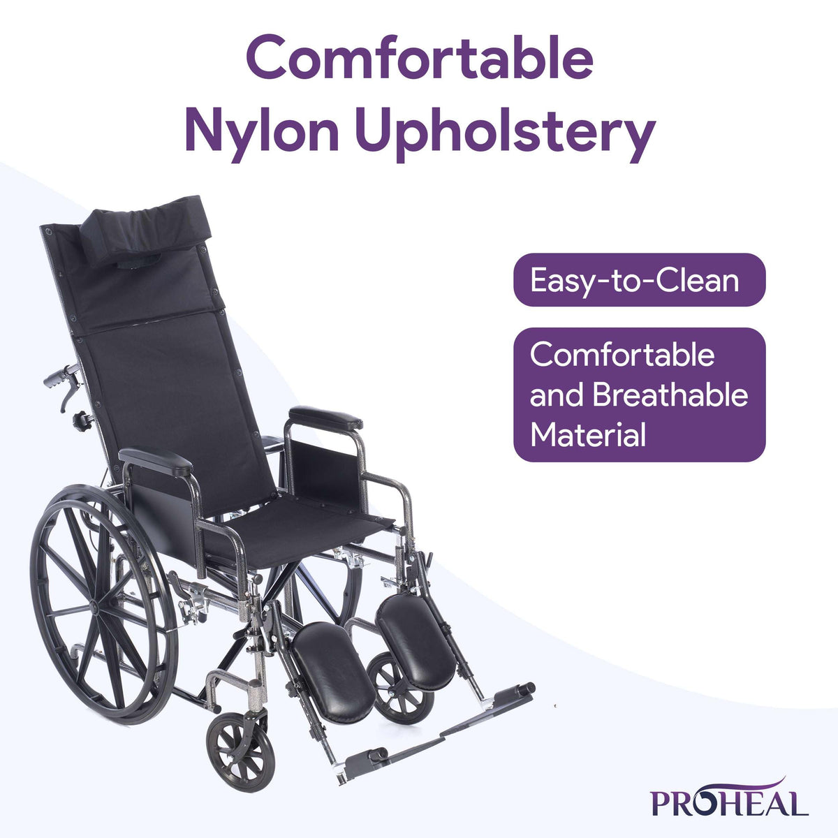 18” Reclining Wheelchair with Elevating Legrests M8728