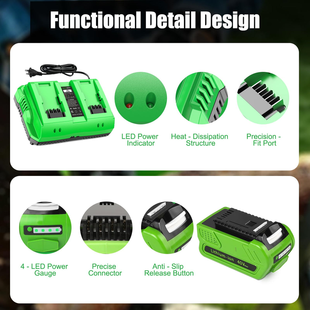 40V 4.0Ah Battery and Charger W7942