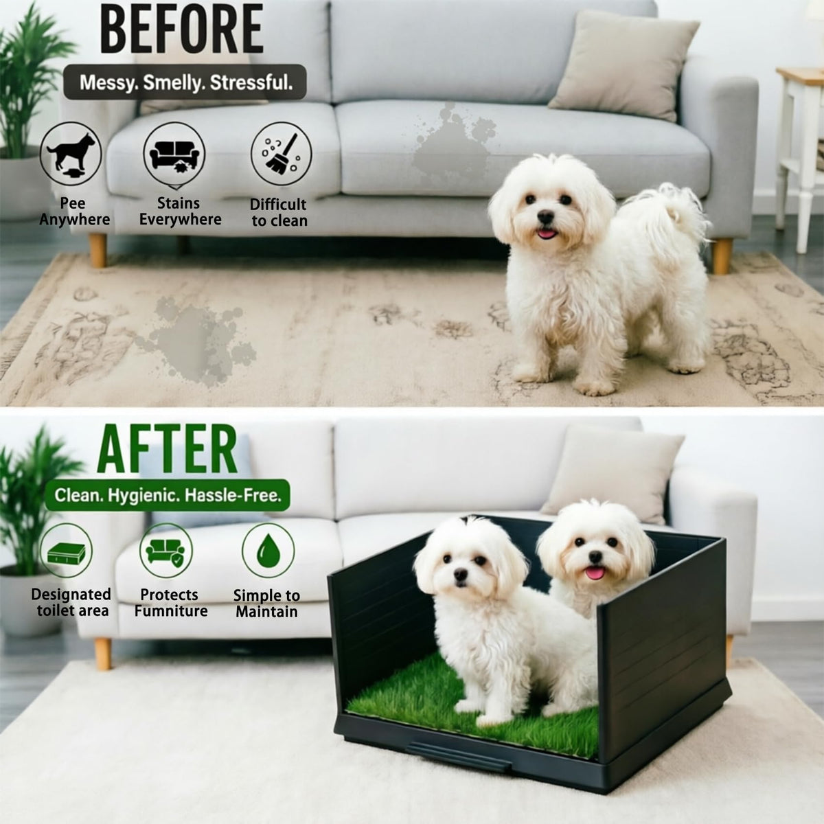 30"×20" Artificial Grass Dog Potty Tray C399779