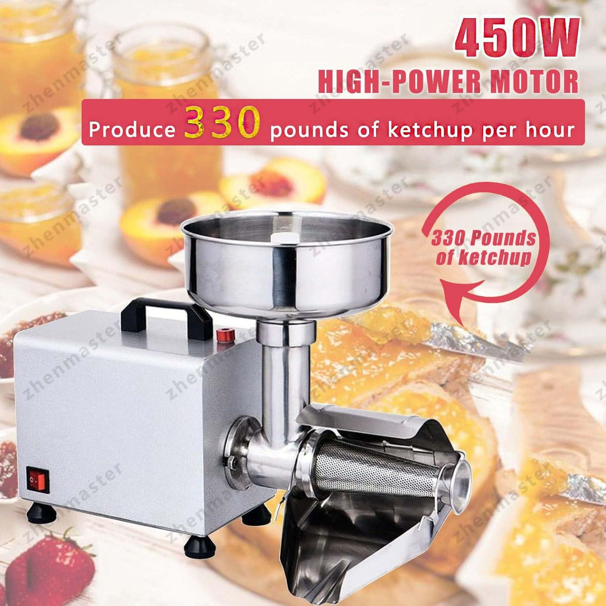 450W Electric Tomato Strainer Stainless Steel T531239