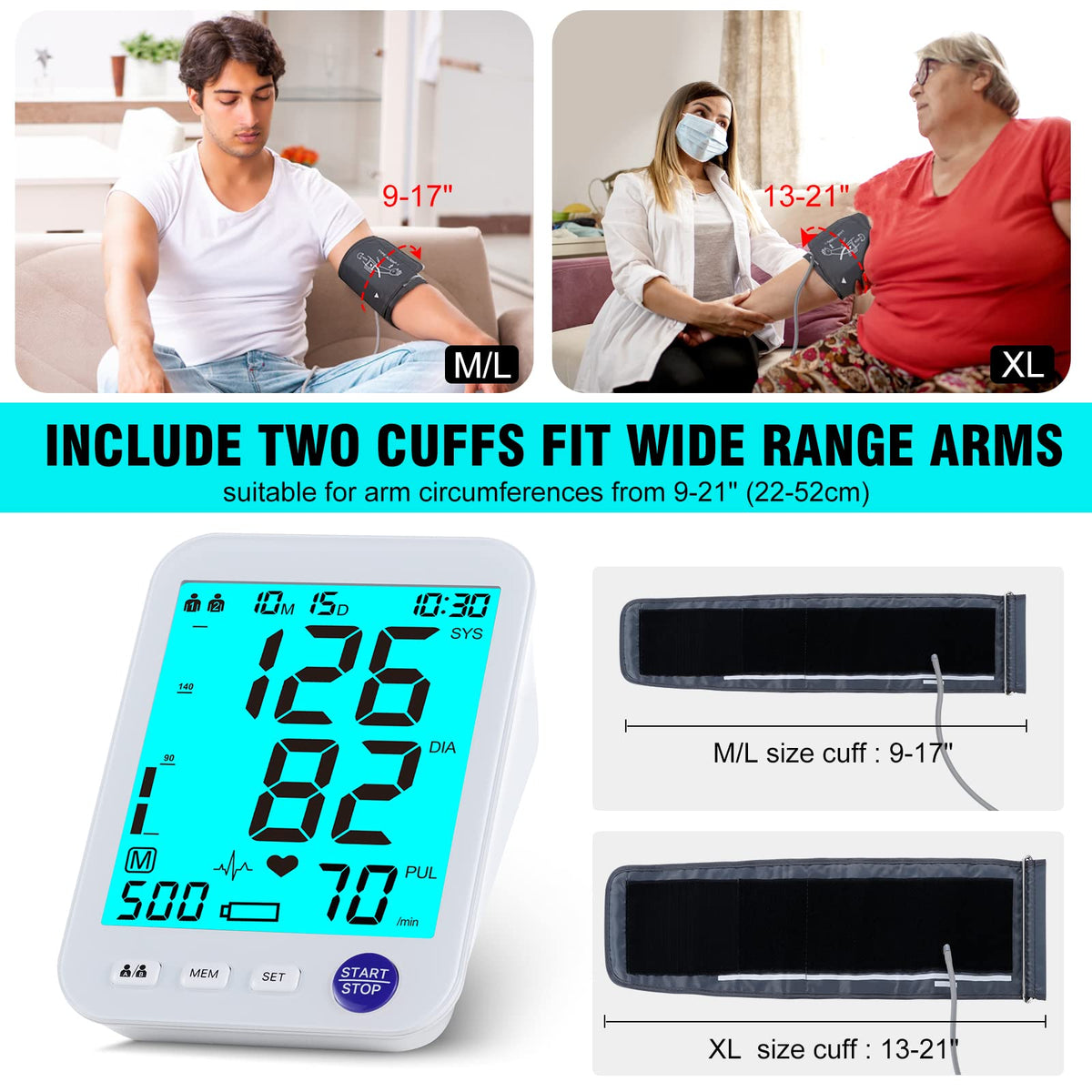 Blood Pressure Monitor 2 Cuff Sizes P919