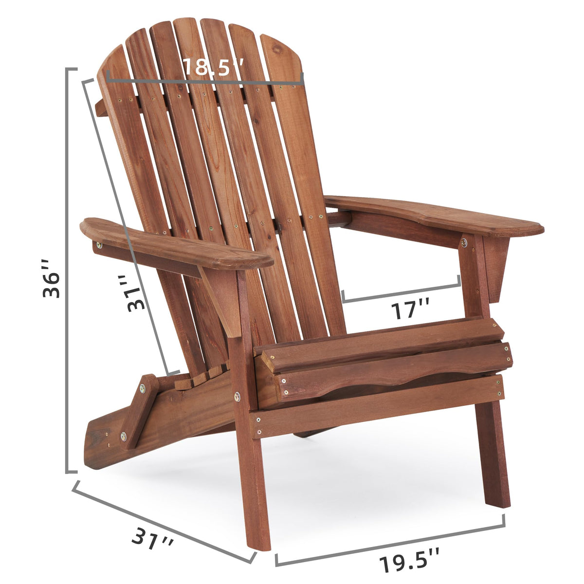 Folding Adirondack Chairs Set of 2 Solid Cedar Wood G3226