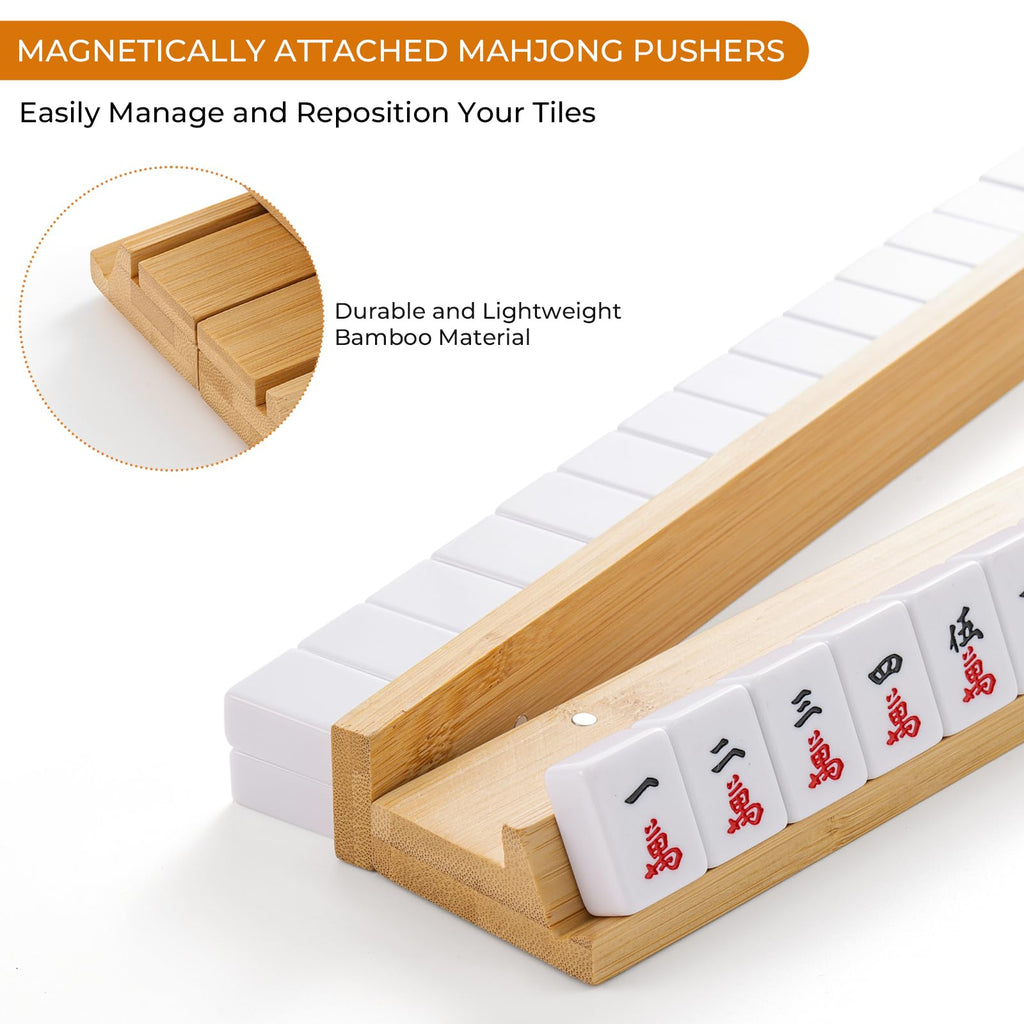 Bamboo Mahjong Racks with Magnetic Pushers U492832