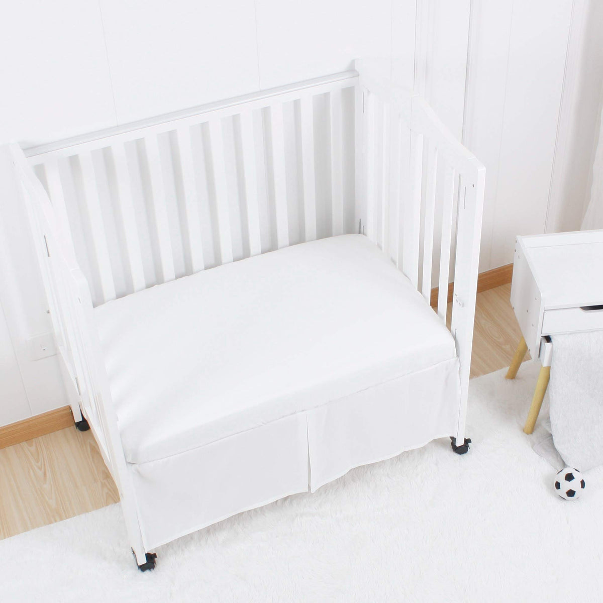 Microfiber 3 Pack Mini Portable Crib Sheets, Fits 24" x 38", Green Light Grey White R536046