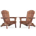 Folding Adirondack Chairs Set of 2 Solid Cedar Wood G3226