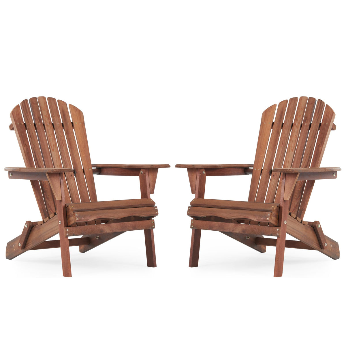 Folding Adirondack Chairs Set of 2 Solid Cedar Wood G3226