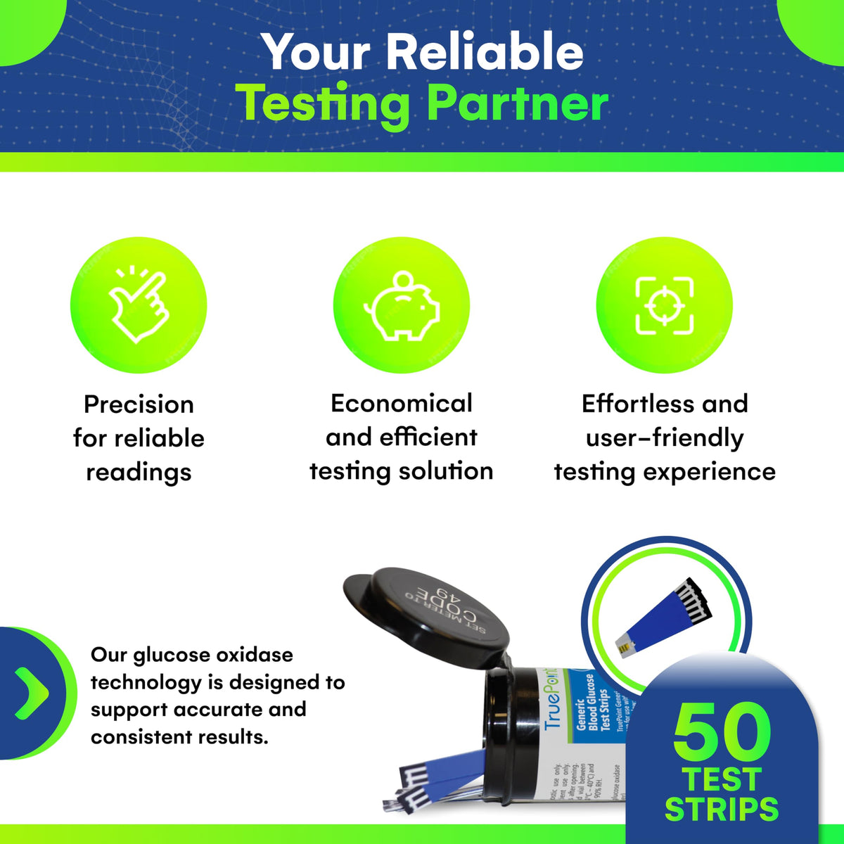Blood Glucose Test Strips 50 Count W8043