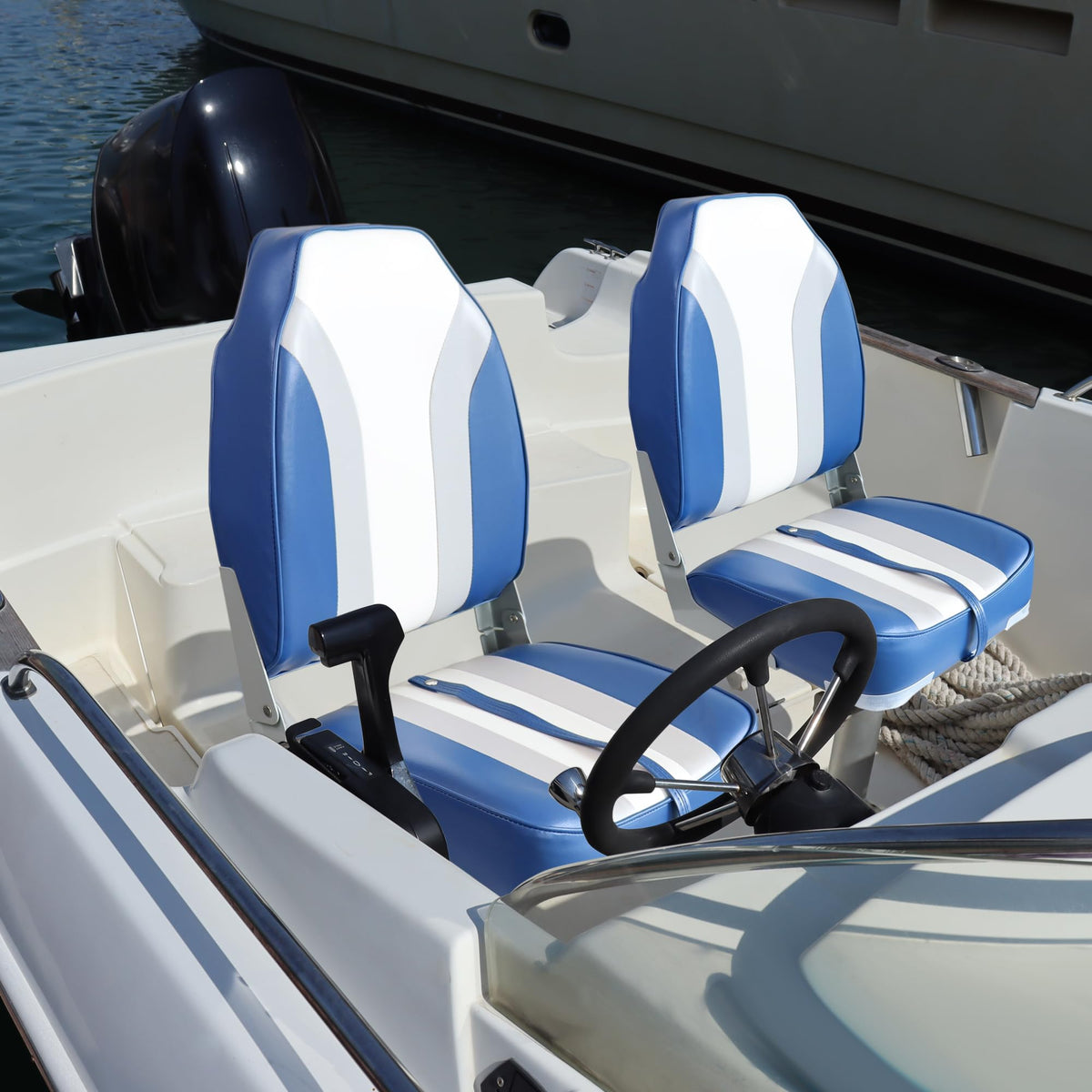 Folding Boat Seat 2 Pack White/Black U83998