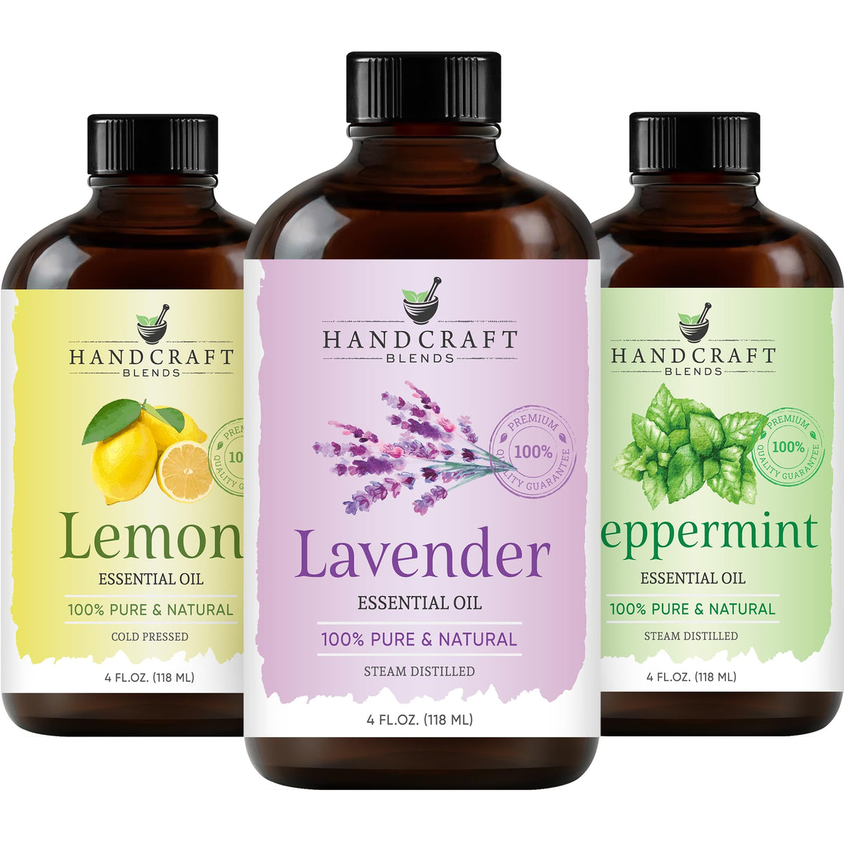 Lemon Peppermint Lavender Essential Oil Set 4 Fl. Oz F135638