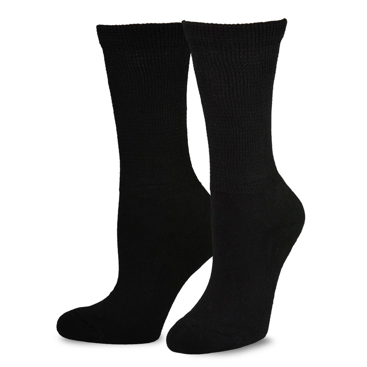 Viscose Bamboo Diabetic Crew Socks 3-Pairs Black E668