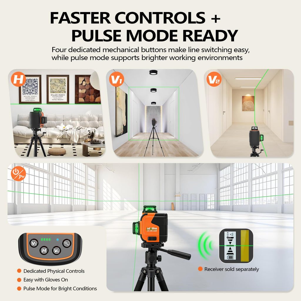 3x360° Self Leveling Laser Level with Tripod A432