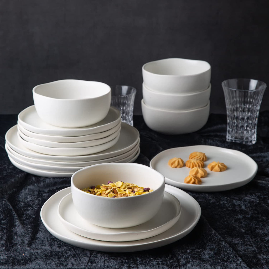 28oz Stoneware Cereal Bowls Set of 4 Matte White M9990