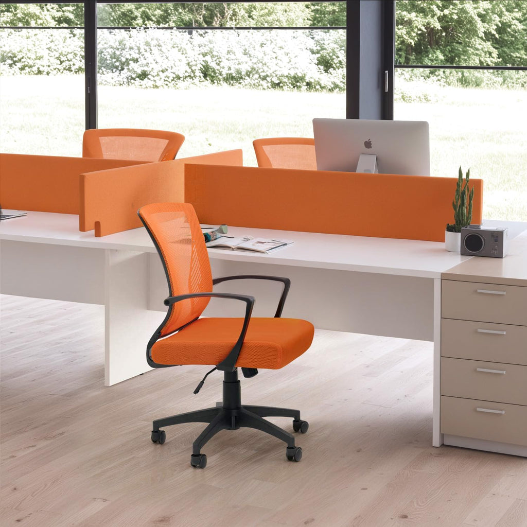 Orange Mesh Ergonomic Office Chair with Armrest T13864