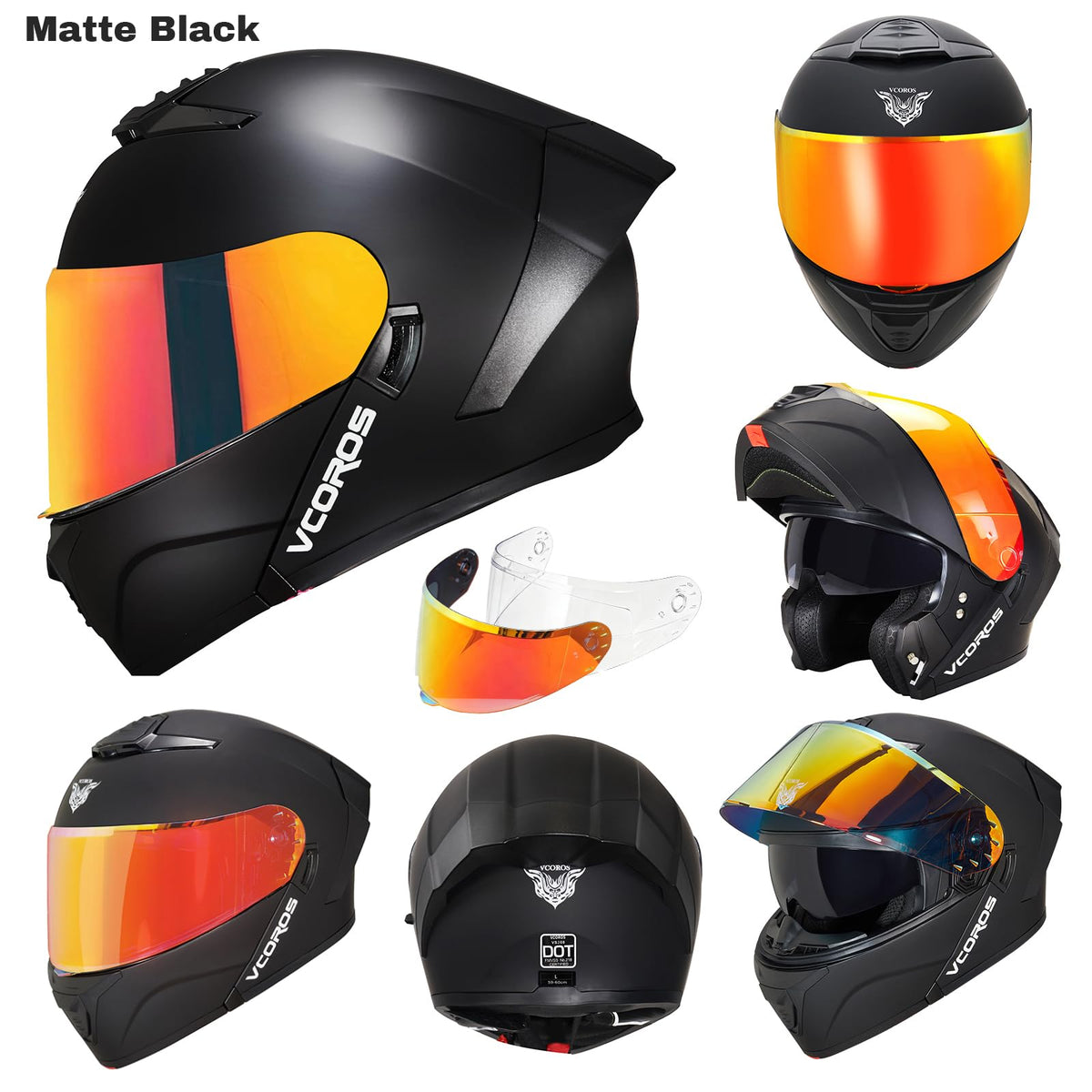Flip Up Modular Motorcycle Helmet Dual Visor E9373