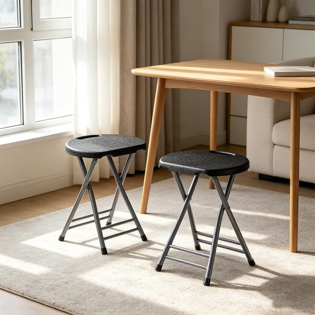 2 Pack 18-Inch Folding Stools with Handle L924