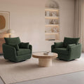Oversized Sherpa Boucle Fabric Swivel Accent Armchair Set of 2 G47589