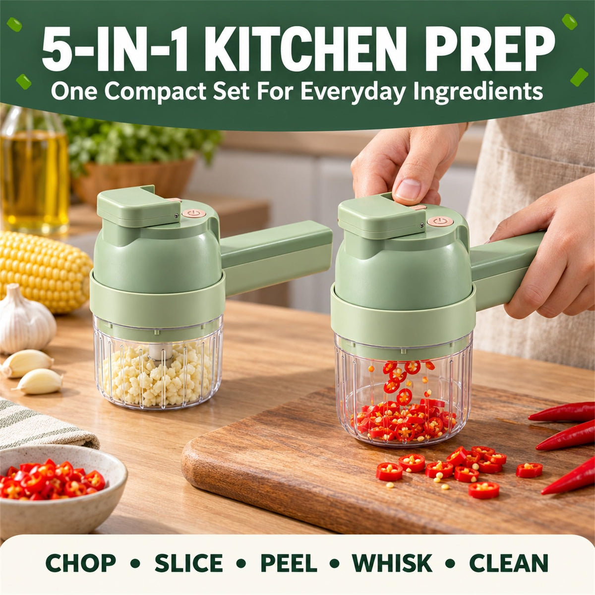 5-in-1 Handheld Electric Vegetable Cutter T582