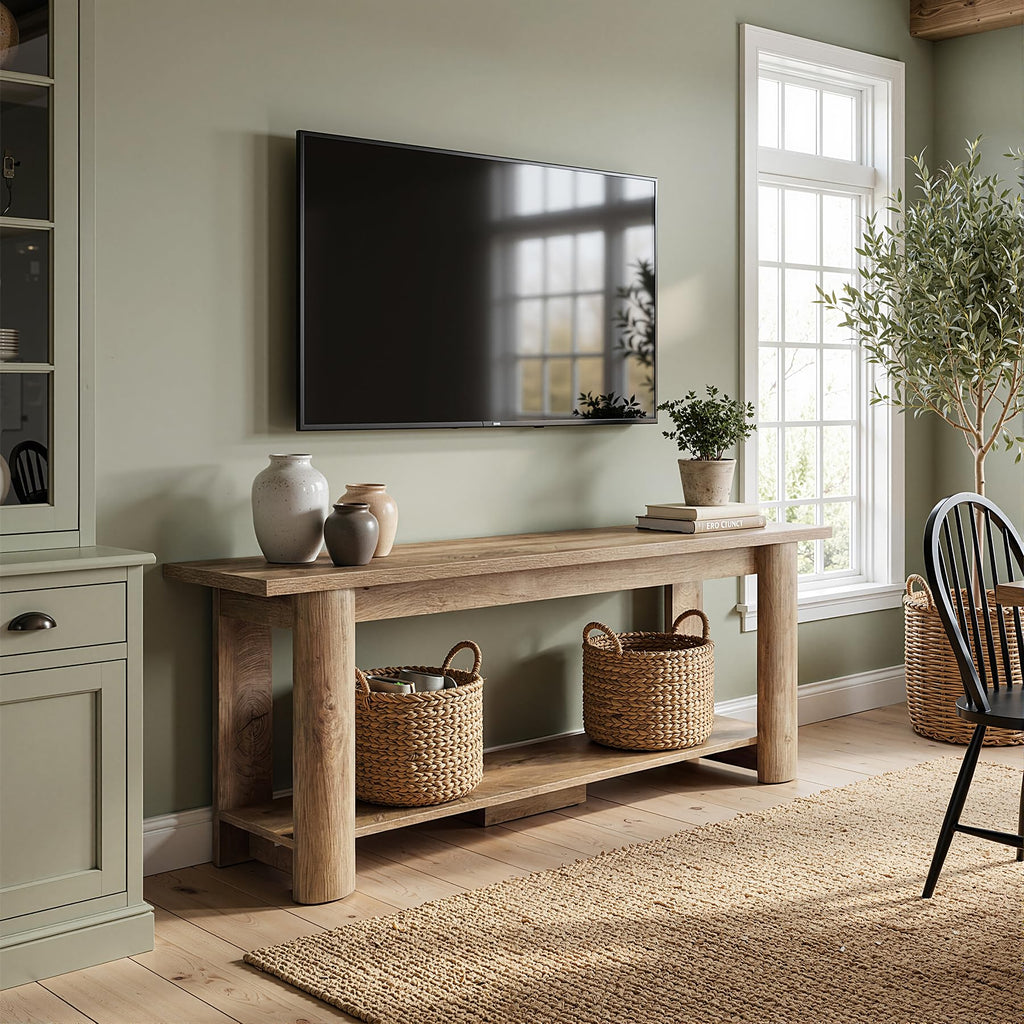 65 Inch Rustic Brown TV Stand Y5338