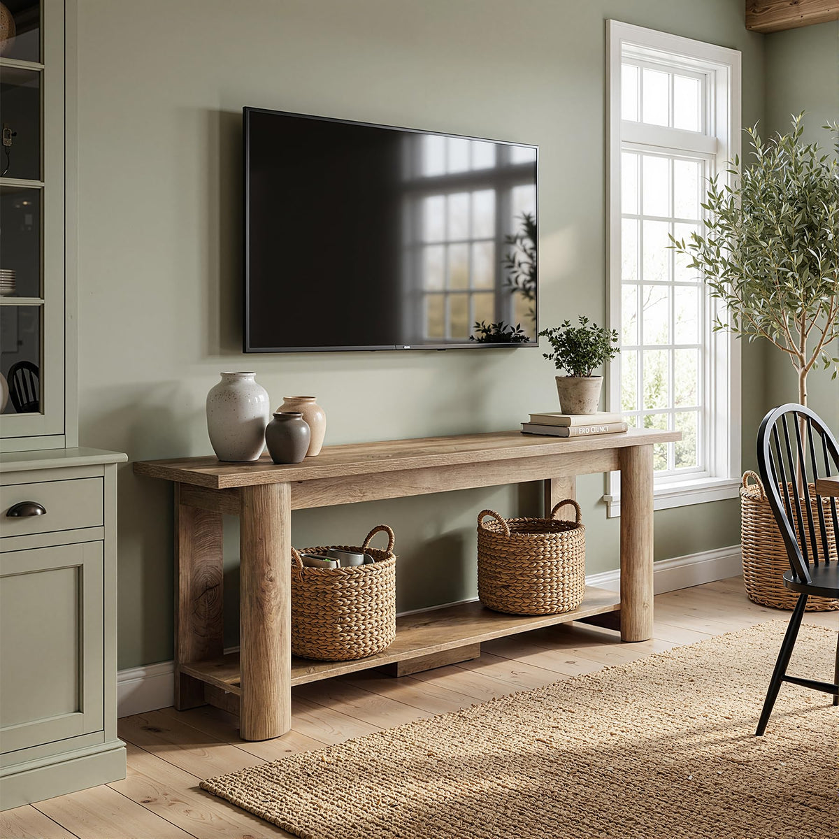 65 Inch Rustic Brown TV Stand Y5338